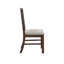 Salle à manger - Chaises en tissu gris, brun rustique et style de table en chêne et coussins de chaises,