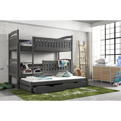 Aleena Bunk Bed with Storage Included with Built-in Ladder Included with Trundle Included