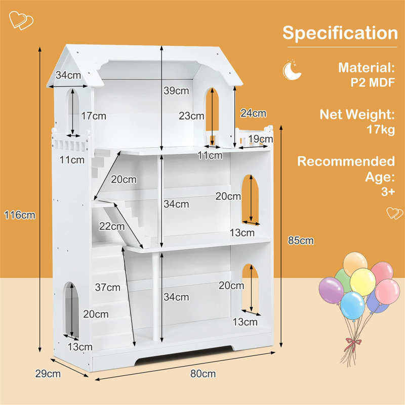 Peasley 116cm H X 80cm W Kids Bookcase