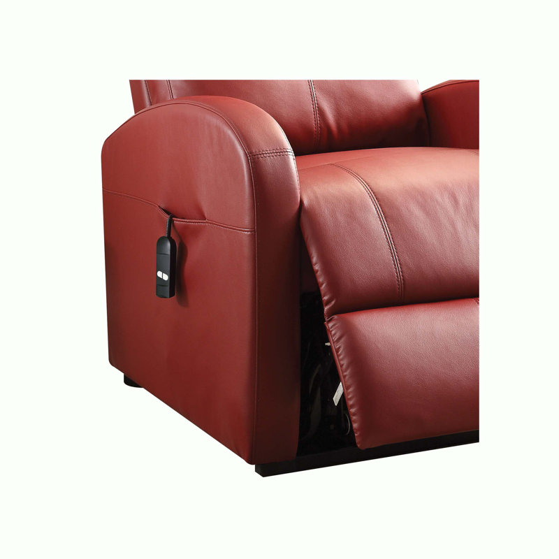 Fauteuil inclinable en polyuréthane avec lève-personne électrique, Rouge