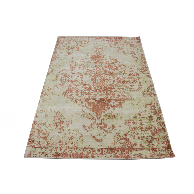 Tapis rose abstrait fait à la main