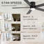 Ventilateur de plafond intelligent 52 po avec lumières, contrôle Alexa / App, DEL à intensité variable, ventilateur de plafond encastré à profil bas