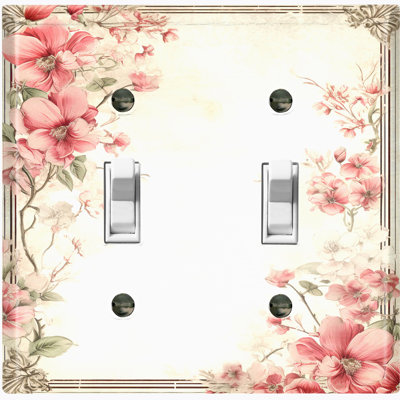 Christmas Festive Tree Lights 2 - Gang Toggle Light Switch Standard Wall Plate