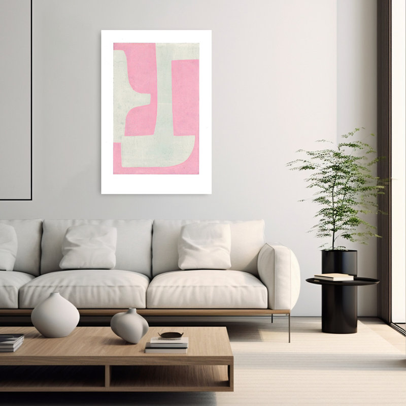 Soft Pink Blue Abstract Abstract Contemporary Modern Wall Art Print 1 Piece Wrapped Canvas Wall Art, 152.4cm H x 101.6cm W