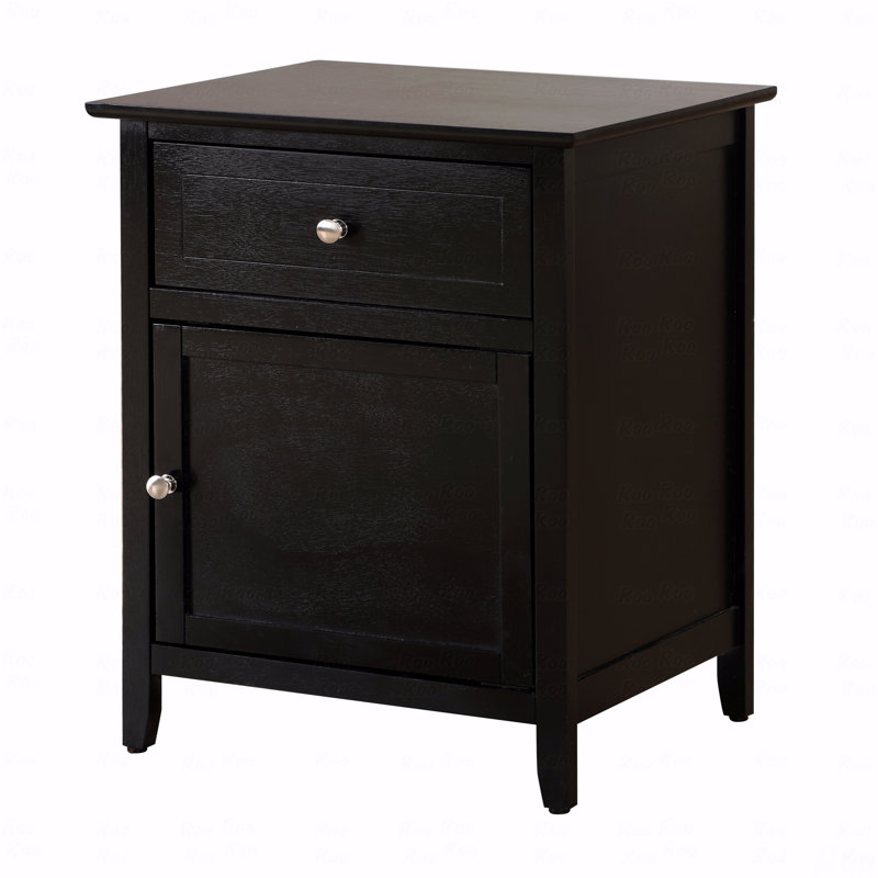 Élégante table de chevet transitionnelle pour les chambres à coucher, Noir