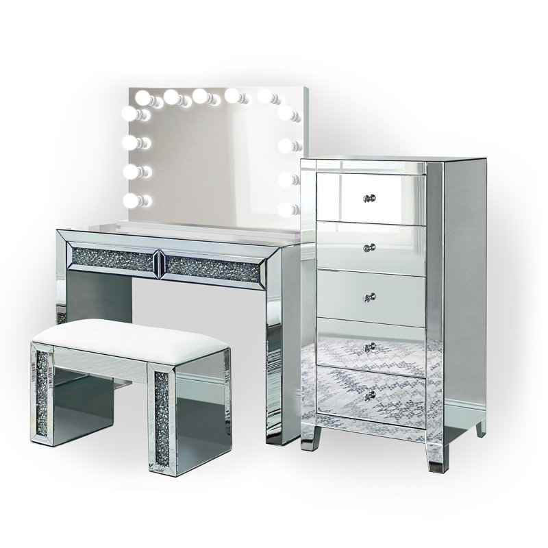 Ensemble coiffeuse et miroir Remerton
