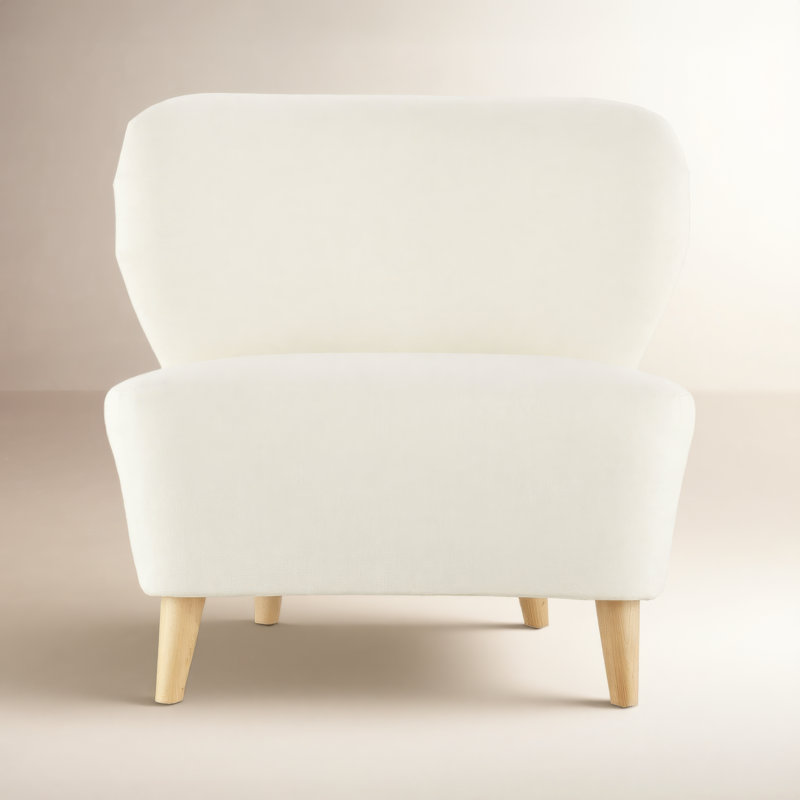 Apollonia Slipper Chair, Performance Ivory