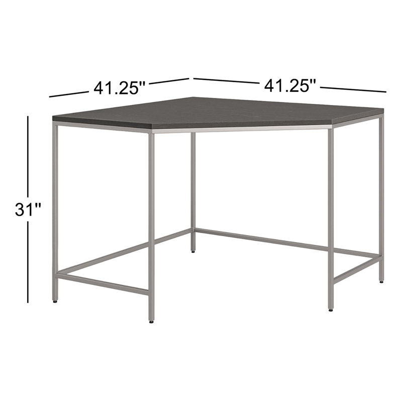Ehme Solid Wood Writing Desk, Black Wash Poplar