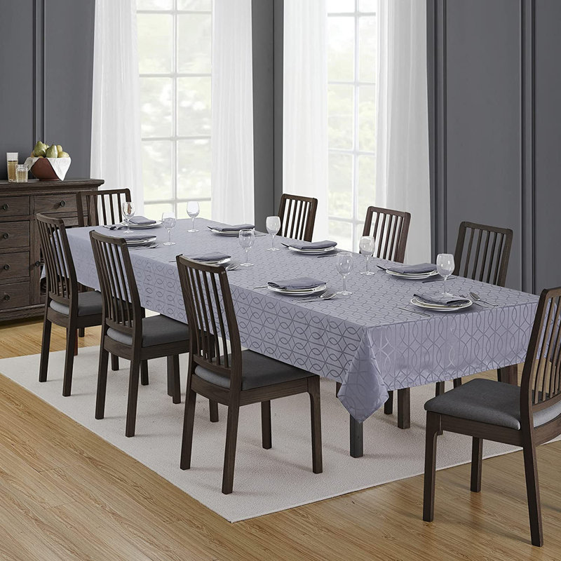 Rectangular Polyester Tablecloth, 144" L x 60" W, Gray