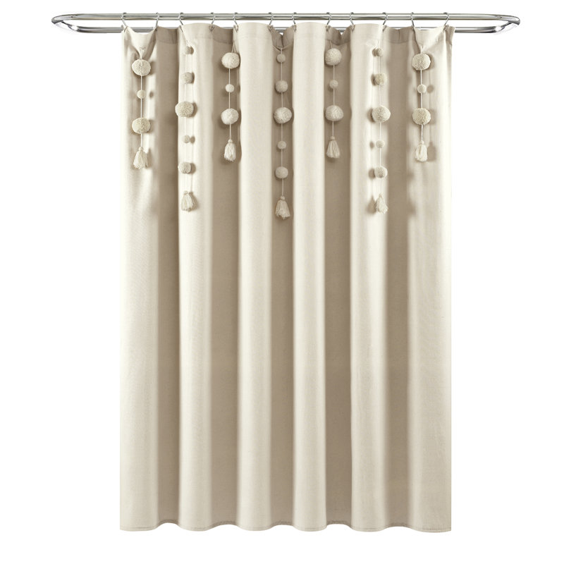 Rideau de douche simple en lin, Beige