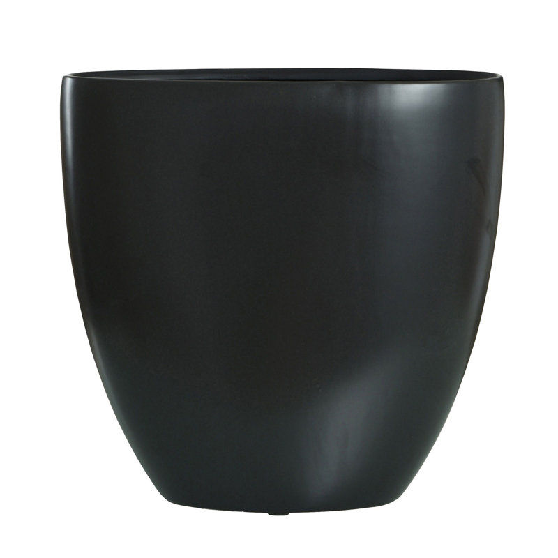 Vase de table en céramique Mayolet, H 15,65 po x l 15 po x P 6,75 po, Noir