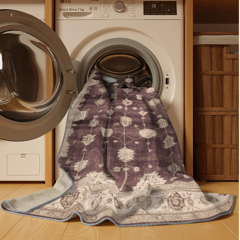 Tapis gris lavable à la machine, Tapis de couloir 2 pi x 5 pi