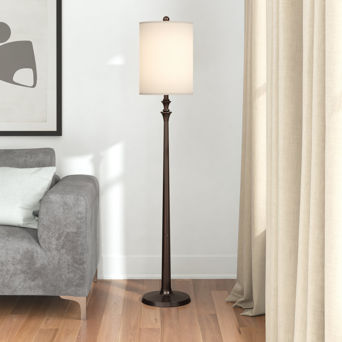 Alecs 64'' Bronze Traditional Floor Lamp