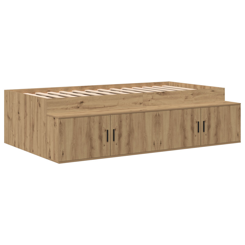 Vidaxl Storage Bed Frame, Artisan Oak, Single (3')
