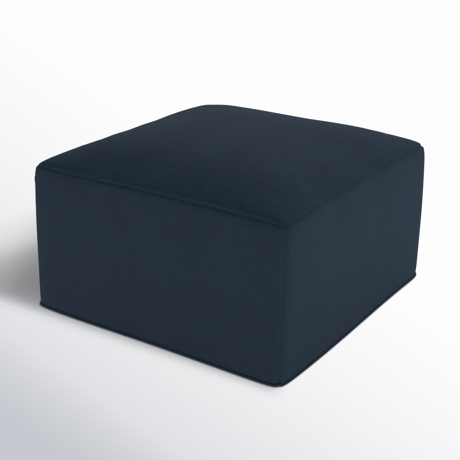 Praia Sunbrella Outdoor Ottoman, Canvas Navy Sunbrella® Canvas