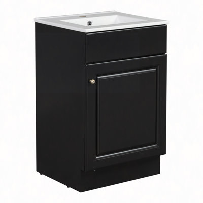Meuble-lavabo de 20 po avec lavabo, meuble-lavabo avec tablette de porte et tablette réglable