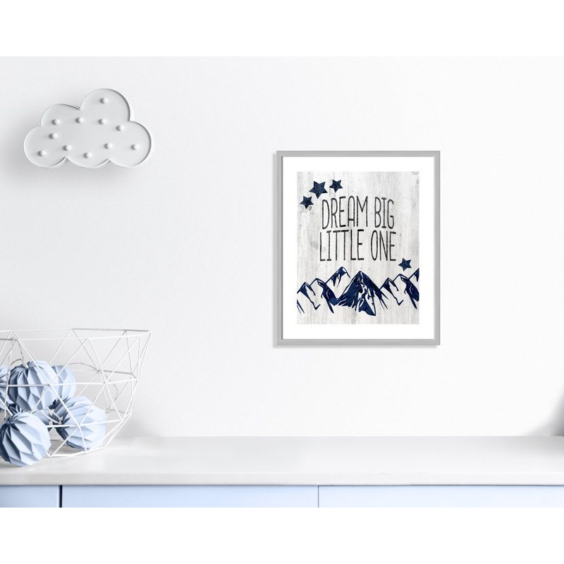 Adhésif décoratif «Dream Big Little One», H 24,5 po x l 20,5 po x P 1,18 po, Encadré de boîte argent