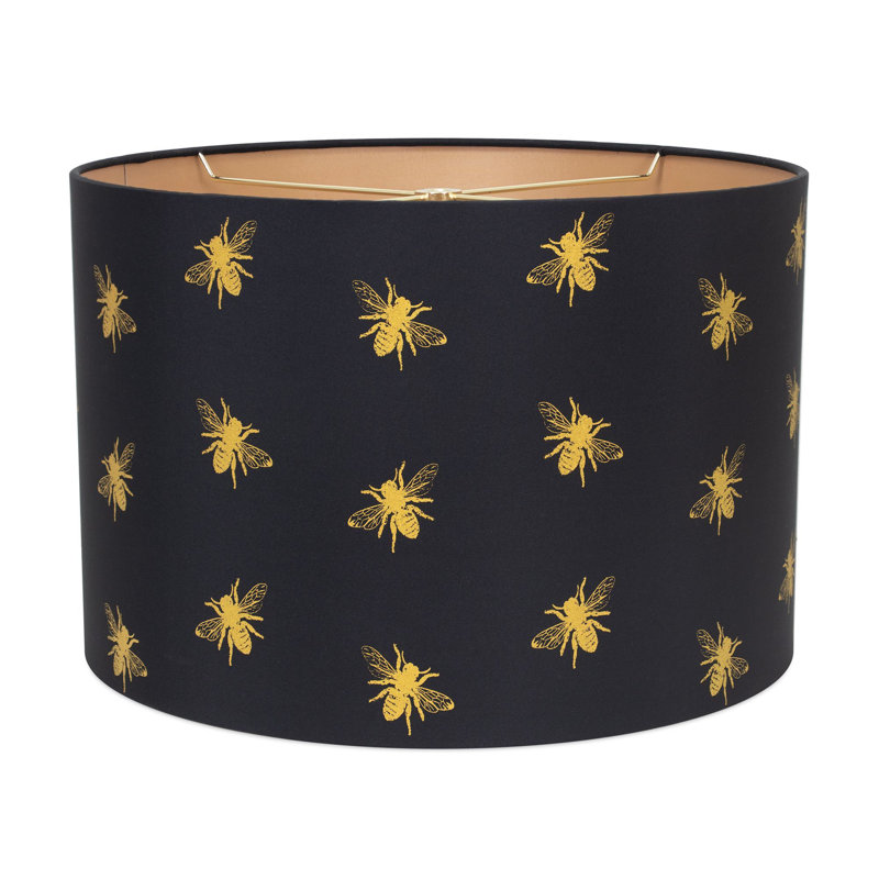 Drum Lamp Shade, Black/Gold