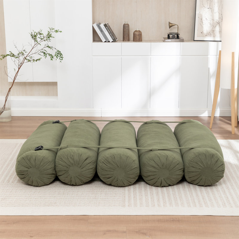 Adjustable Floor Sofa, Green Corduroy