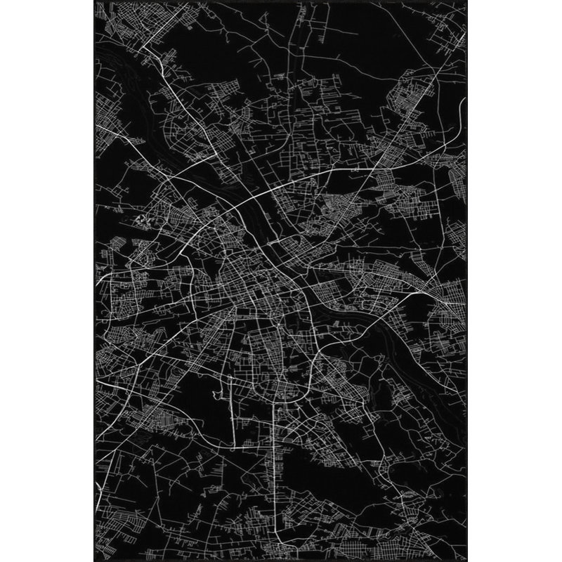 Tapis tissé à la machine avec motif de carte d'Istamboul lavable à la machine, Tapis de couloir 3 pi 3 po x 9 pi 10 po