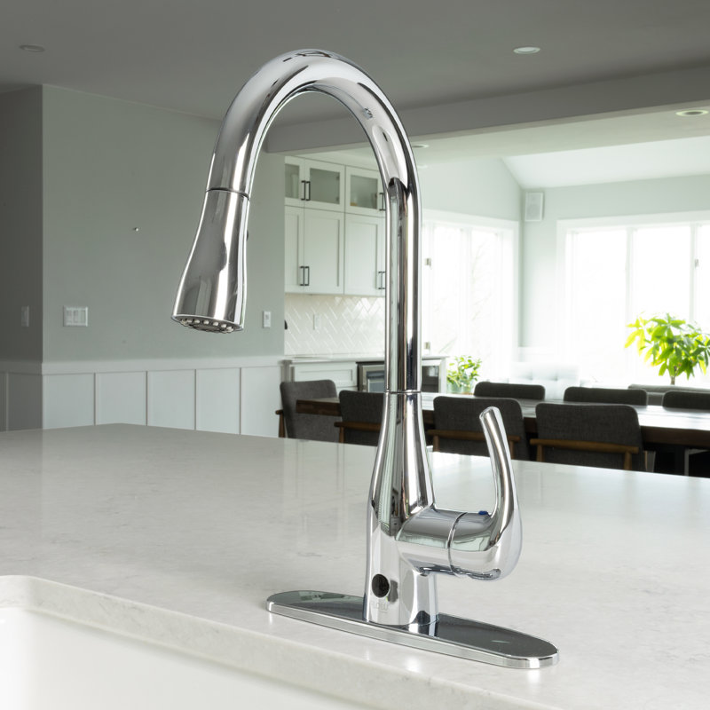 Chrome Touchless Pull-Down Kitchen Faucet with Spray