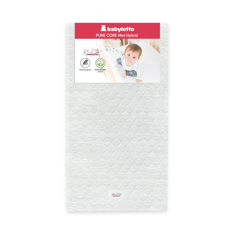 Pure Core Lightweight White Waterproof Mini Crib Mattress