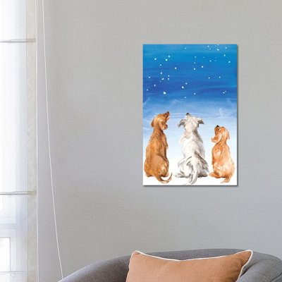 " Three Dogs Star Gazing " by Lanie Loreth Painting Print