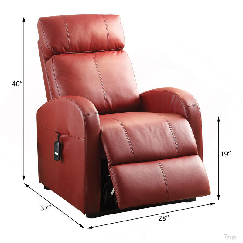 Fauteuil inclinable en polyuréthane rouge Ricardo avec lève-personne électrique