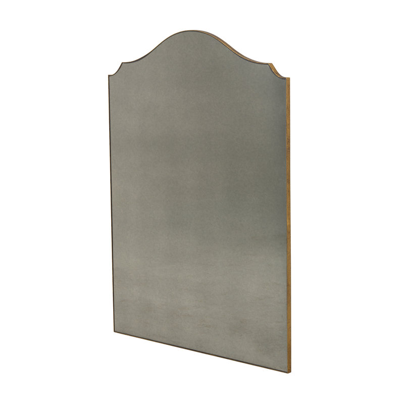 Transitional Norma 35x49 Gold Arch-Top Rectangular Mirror