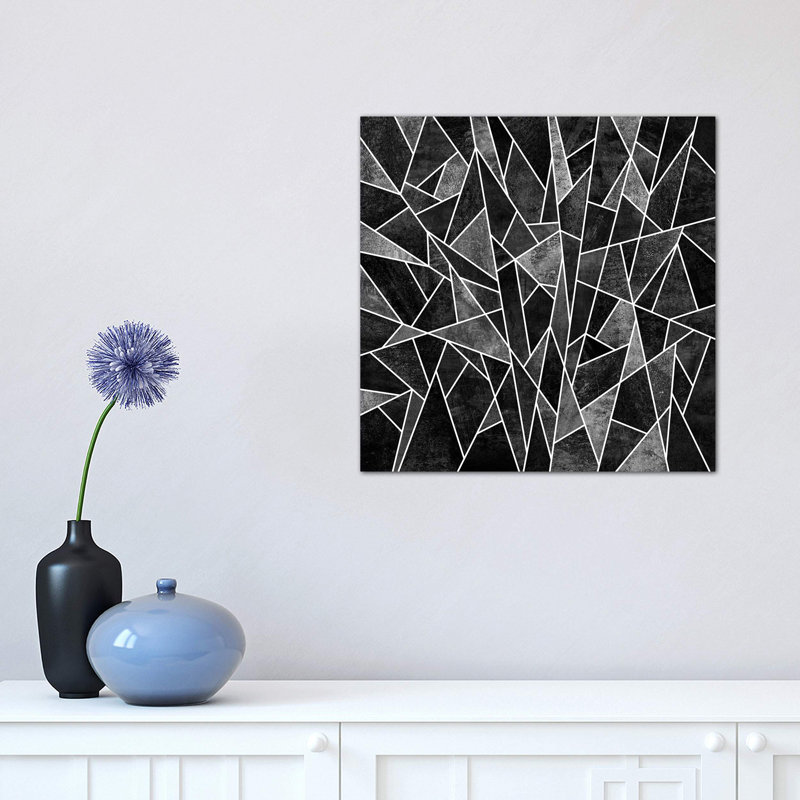 Shattered Sammansatt (Black) by Elisabeth Fredriksson - 1 Piece Wrapped Canvas Wall Art