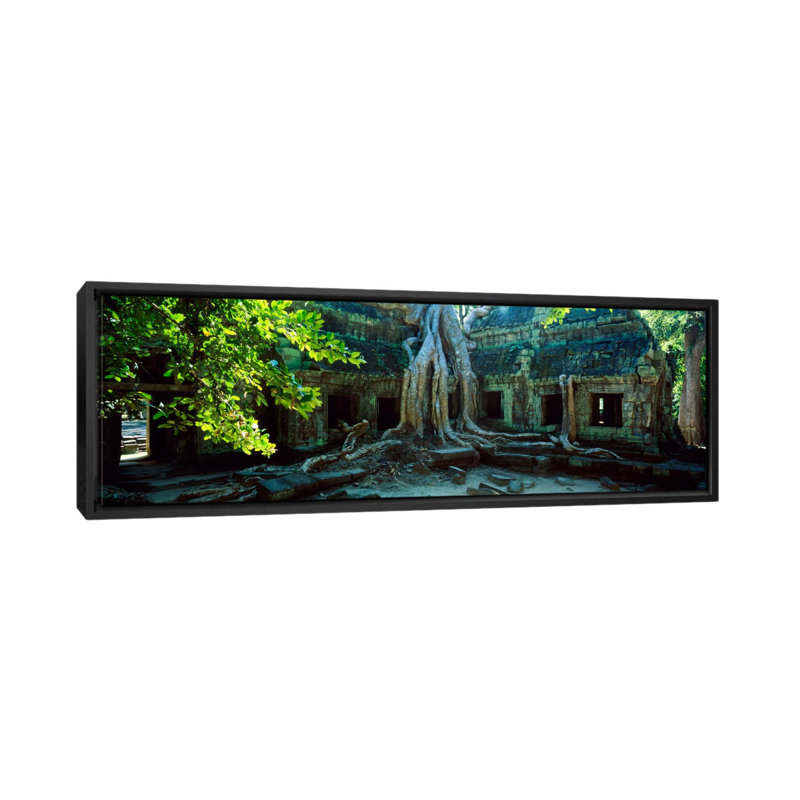 « panoramique hypoallergique temple complexing of ta-prohm cambodge », reproduction de photo sur toile tendue