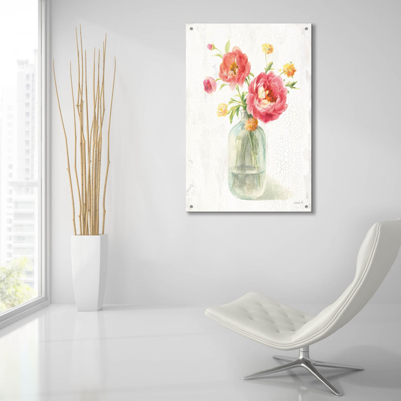  'Full Bloom 8' by Danhui Nai Acrylic Glass Wall Art, 16" x 24", H 36 po x l 24 po