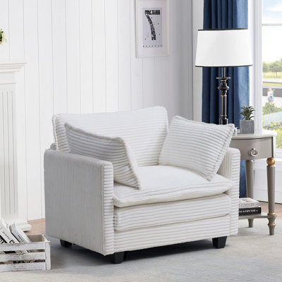 Canapé modulaire modulaire avec assise profonde, canapé confortable en velours côtelé, fauteuil avec coussins pour salon, appartement, studio, bureau, canapé simple surdimensionné