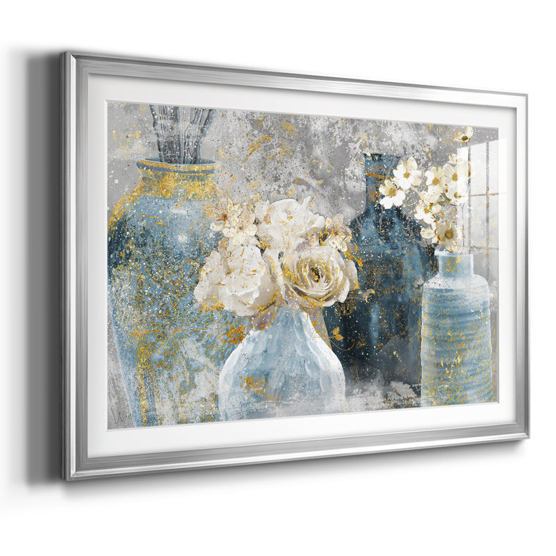Vessels and Blooms Blues, H 15 po x l 21 po x P 1,5 po, Argent