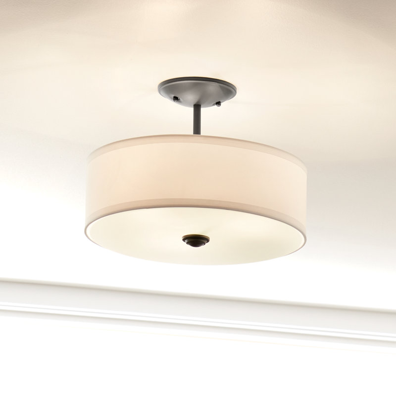 Plafonnier semi-encastré 3 lumières 18 po Hopedale, Noir