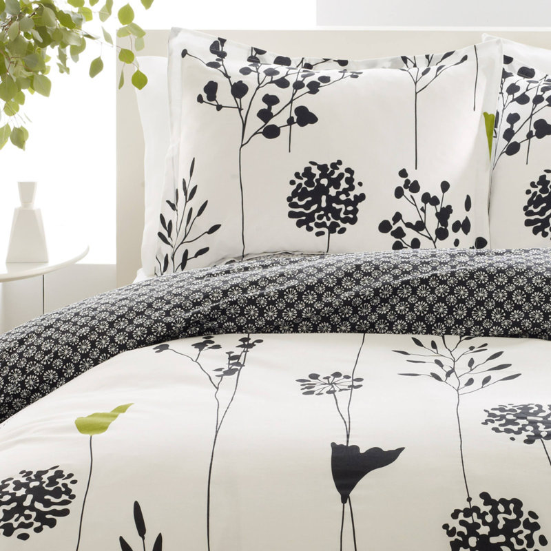 Ensemble de housse de couette réversible Aderito, Housse simple et 1 taie décorative