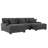 Milbrey 3 - Piece Upholstered Gray Corduroy Modular Sectional Sofa with Pillow Back and Solid Wood Legs-753509383