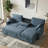 Finkle 89 Inch Upholstery Sleeper Sectional Sofa with Storage Chaise, Sleeper Sofa Bed with USB Port, 2 Cup Holders on Back Cushions-419868415
