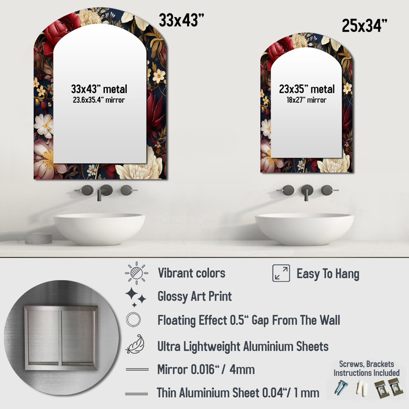 Miroir mural victorien Royal, 43 po x 33 po