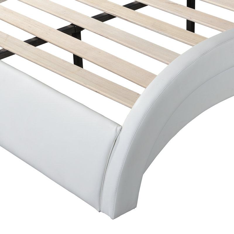 Modern Faux Leather Queen Beds With Bluetooth And Massage