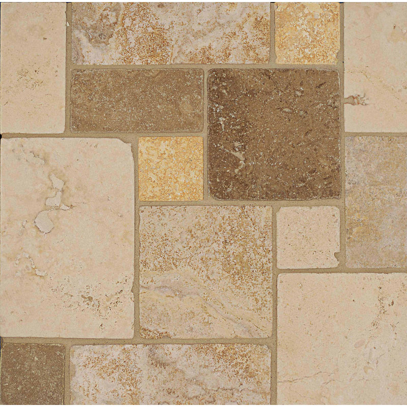 Travertine Random Sized Versailles Mosaic Wall & Floor Tile