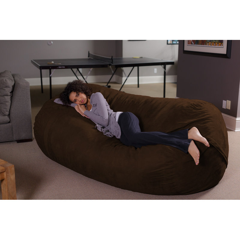 Bean Bag Sofa Lounger - Plush 7 Ft Bean Bag Sofas with Super Soft Microsuede Cover - XXL Memory Foam Stuffed Lounger Chairs for Kids, Adults, Couples - Jumbo Bean Bag Chair Furniture In Multiple Colors