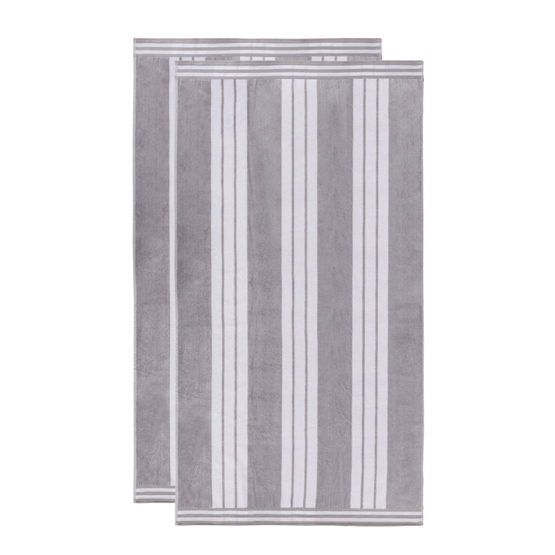 Serviette de plage Chira, Gris clair, Serviette de plage - paquet de 2