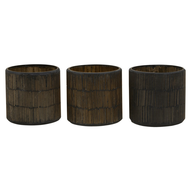 3 Piece Glass Tabletop Tealight Holder Set