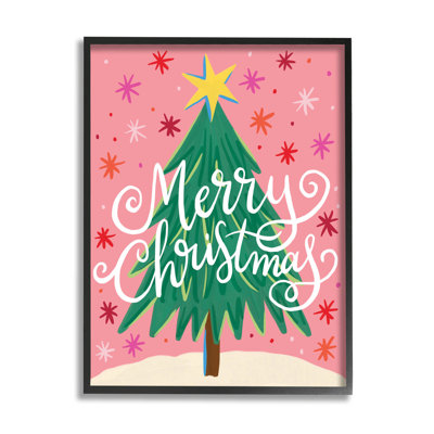 Joyeux Noël rose étoilé à-165