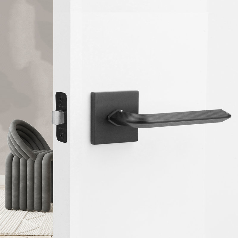 Poignée de porte intérieure Crosby, Passage, Droite, Noir mat