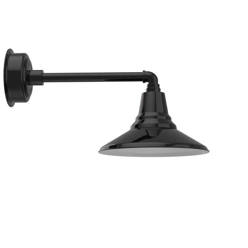 Luminaire de grange d’extérieur, Noir, H 8,92 po x l 12 po x P 22,5 po