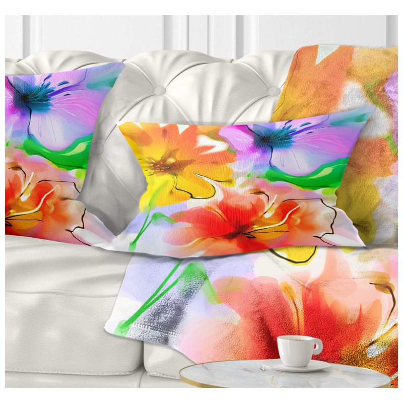Coussin lombaire floral de fleurs colorées