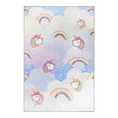 Hasler Unicorn Rainbow Colorful Kids Playroom Indoor Area Rug