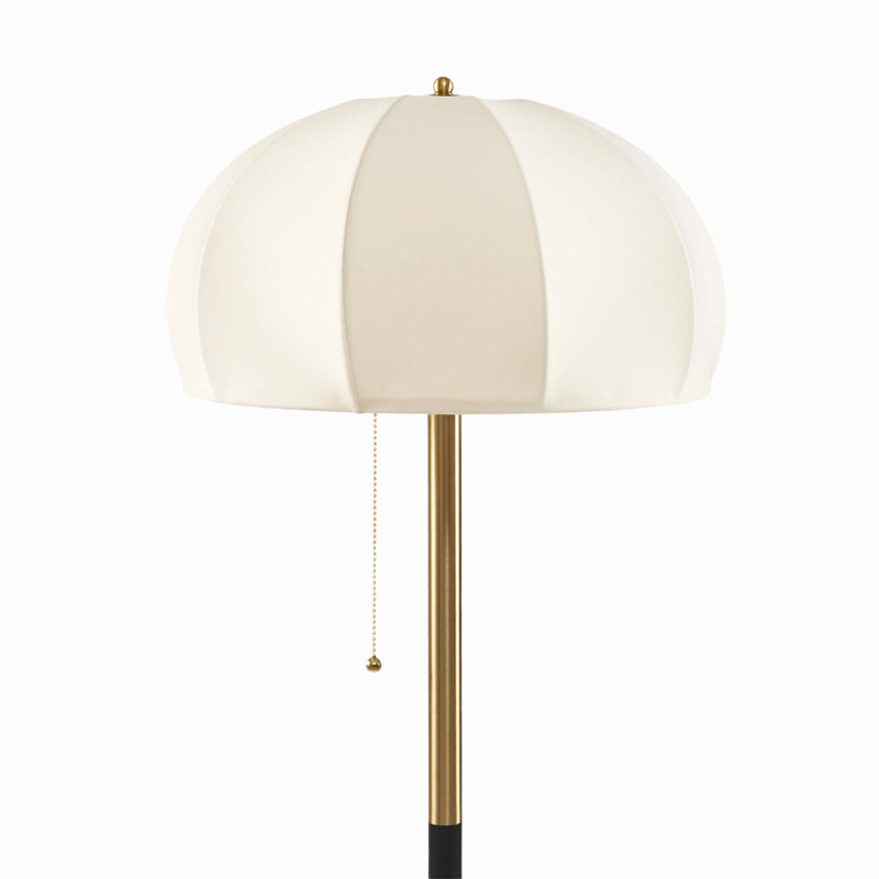 Lampe sur pied ajustable 61 "avec dôme en métal noir et table d'appoint